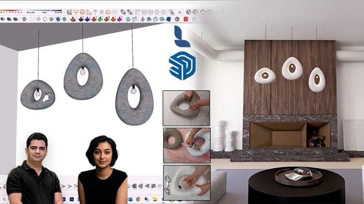 SketchUp Curved Modeling to DIY Papier Mache Chandelier