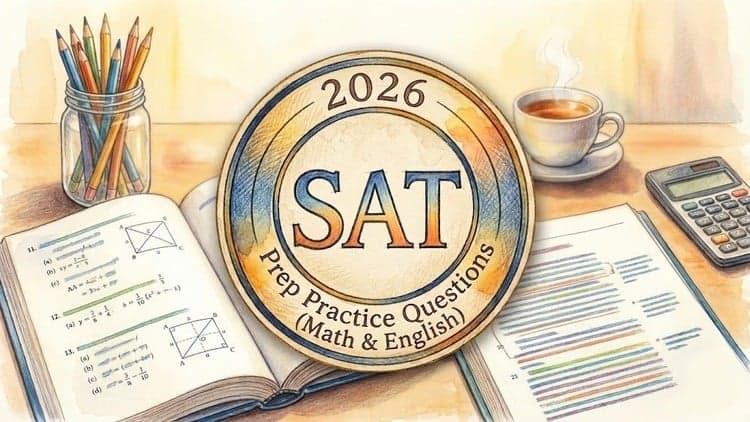 2026 Digital SAT Prep Practice Questions Math and English